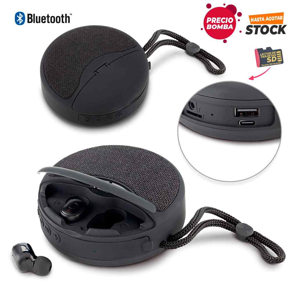 Speaker Bluetooth con Audífonos - PRECIO BOMBA 