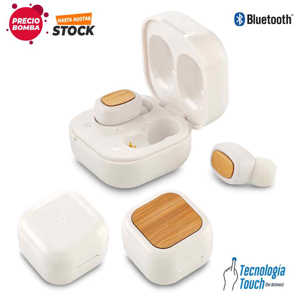 Audífonos Bluetooth Eco Bamboo - PRECIO BOMBA 