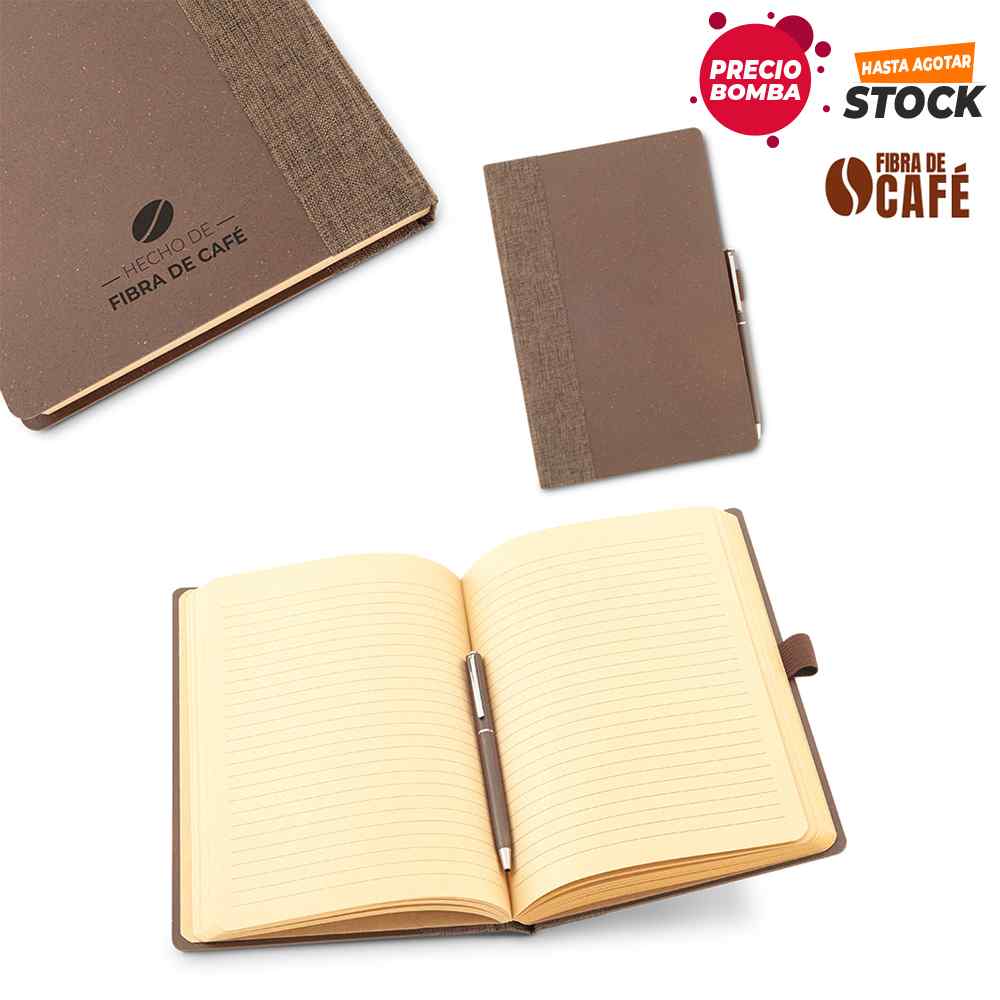 Set de Libreta y Bolígrafo Eco Coffee - PRECIO BOMBA 