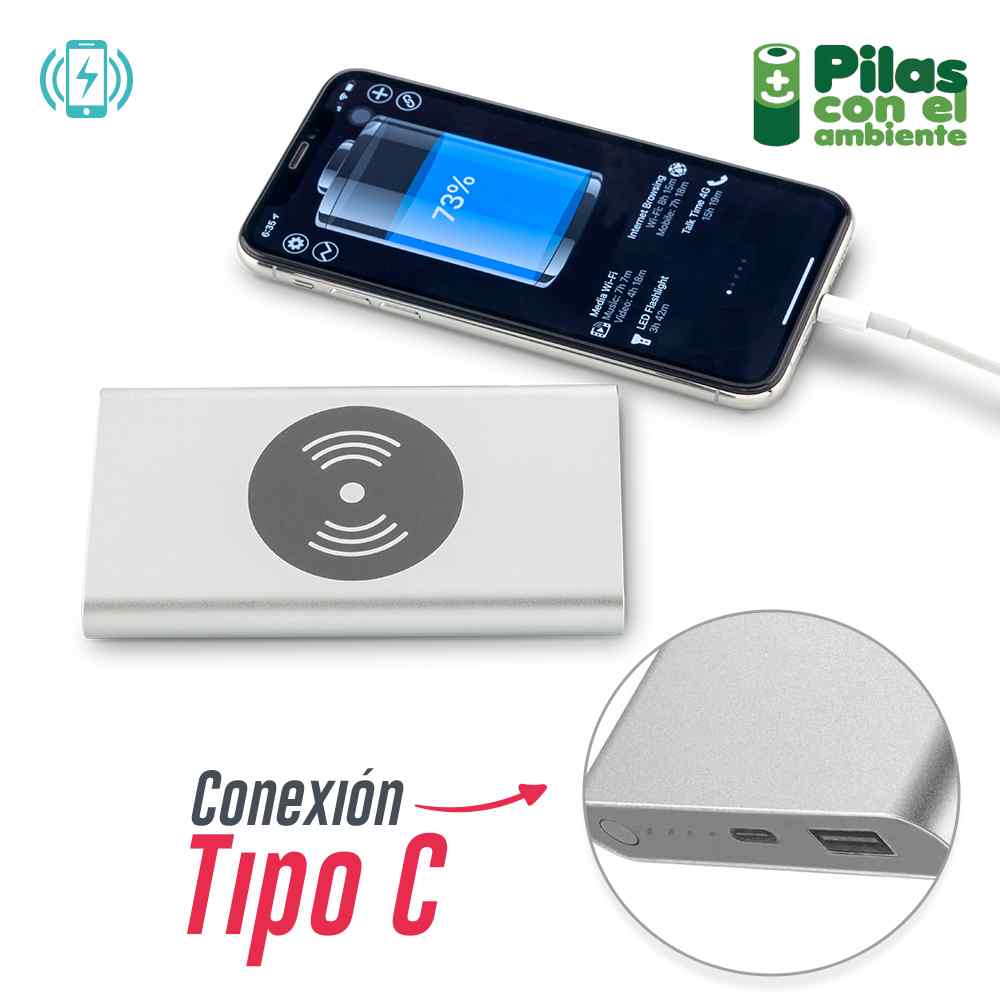 Pila Recargable con Cargador Inalámbrico 4000mah 
