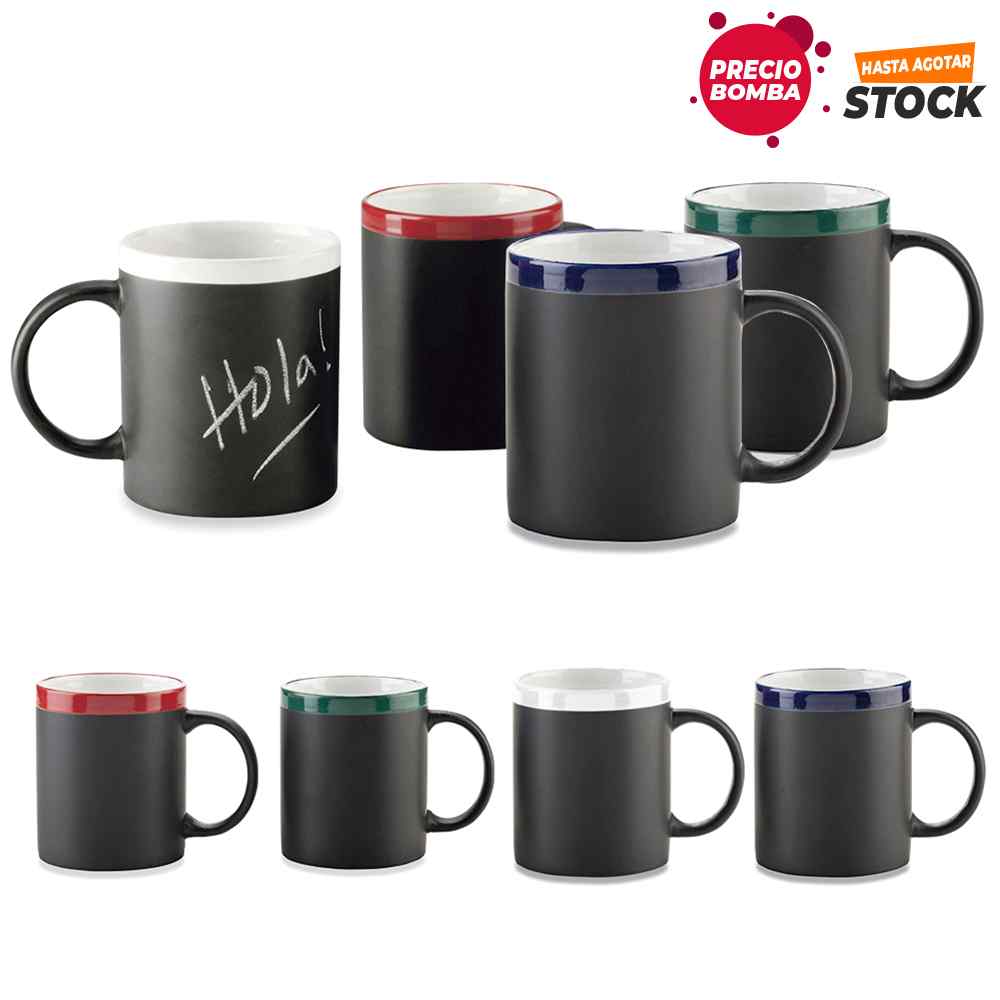 Mug Cerámica Tablero 11oz con Tiza - PRECIO BOMBA 