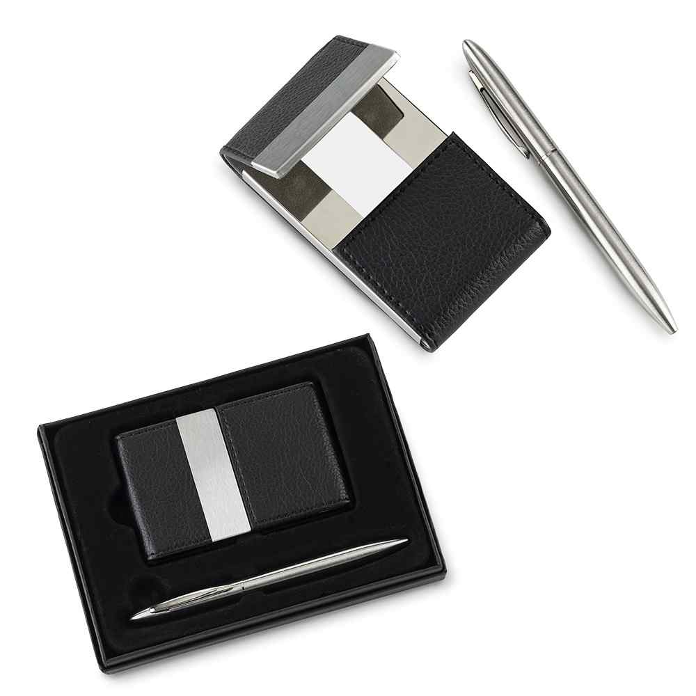 Set de porta tarjetas y boligrafo ML-303