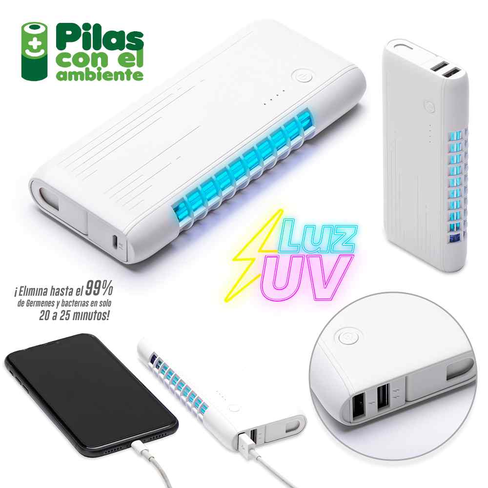 Pila Recargable con Luz UV 6000mAh PRECIO NETO OFERTA