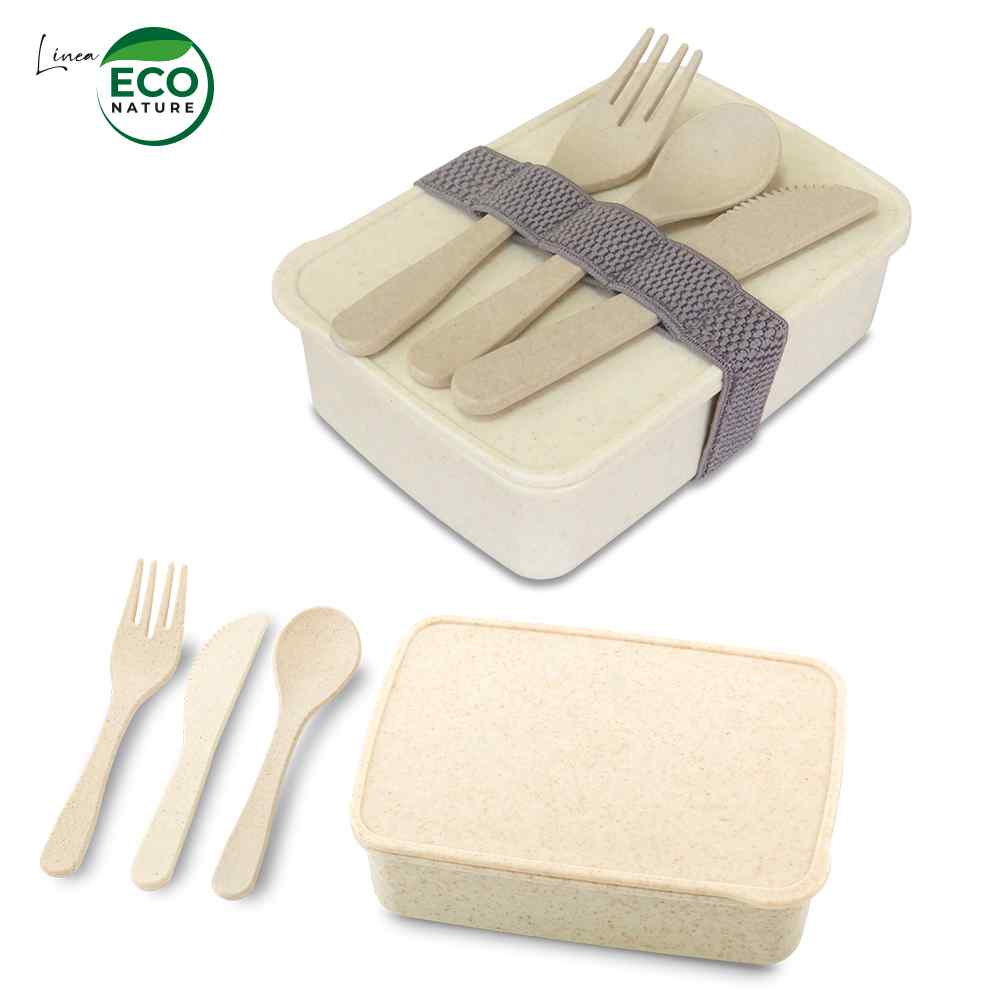 Portacomidas con Cubiertos Eco Square 3 Cubiertos NUEVO